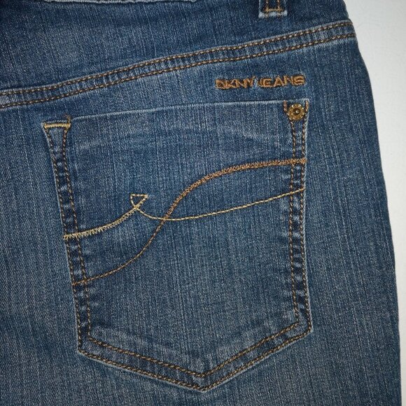 DKNY Ladies Slight Flare Leg Blue Jeans - Picture 8 of 11